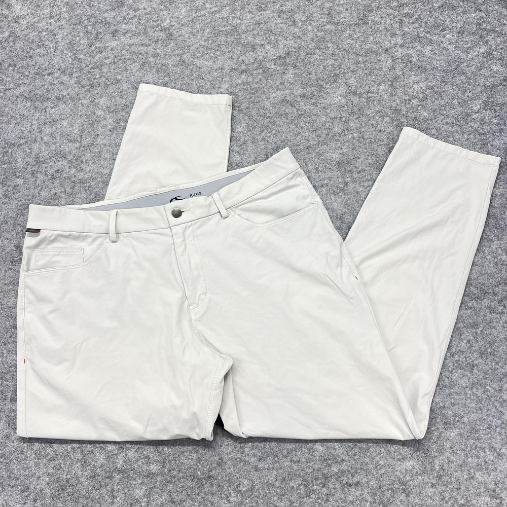 KJUS Ivor 5-Pocket Pants Mens 36x29 White Stretch Microfiber Travel Golf K00443